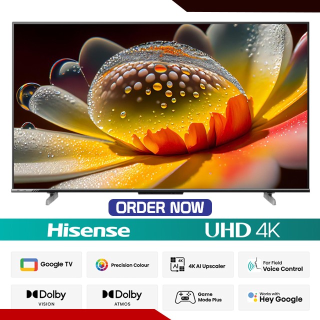 Hisense 75 inch BEZELLESS DOLBY VISION 4K UHD SMART LED VOICE CONTROL GOOGLE DTS TV 75A6F3