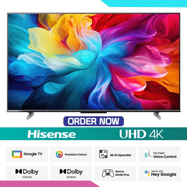 Hisense 65 inch Bezelless DOLBY VISION 4K UHD SMART LED VOICE CONTROL GOOGLE DTS TV 65A6F3