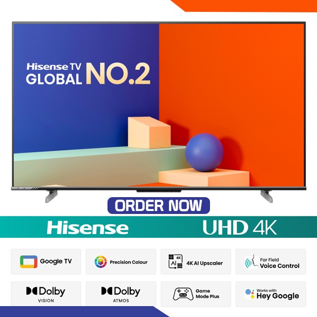 Hisense 55 inch BEZELLESS DOLBY VISION 4K UHD SMART LED VOICE CONTROL GOOGLE DTS TV 55A6F3