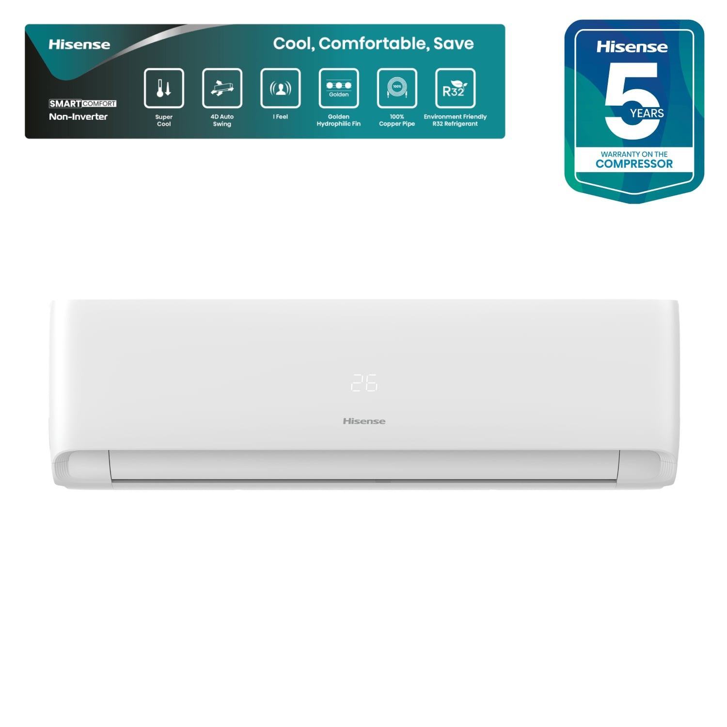 HISENSE 2 TON SMART COMFORT AC AS-24CW4RBTKF00AU