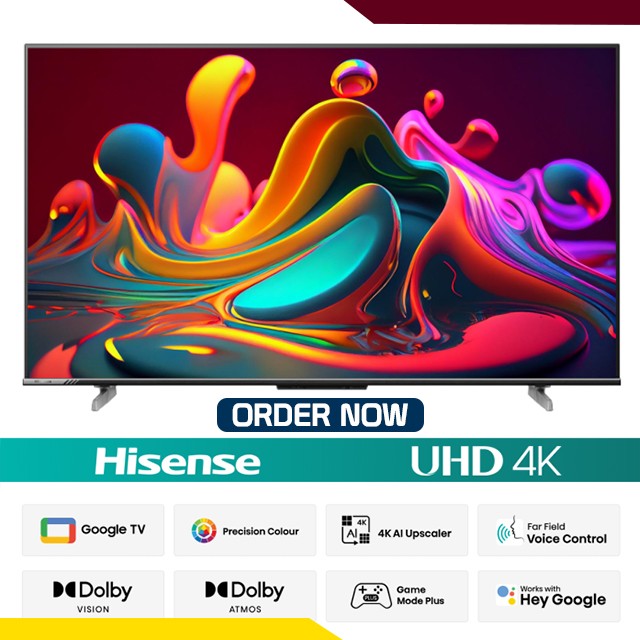 Hisense 50 inch BEZELLESS DOLBY VISION 4K UHD SMART LED VOICE CONTROL GOOGLE DTS TV 50A6F3